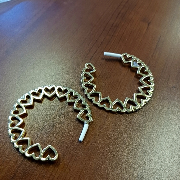 Heart Hoop Earrings - Picture 4 of 8